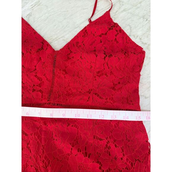 Astr the Label Women's Spaghetti Strap red Lace Sheath Dress Size M - Picture 7 of 9